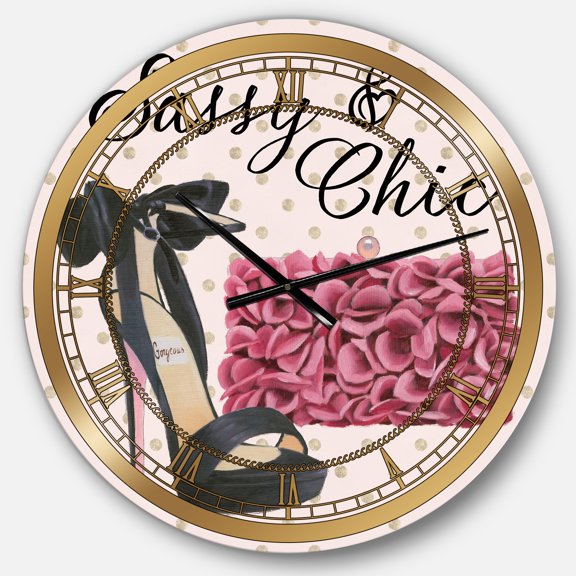 Designart 'Glam fashion High Heels II' Glam wall clock