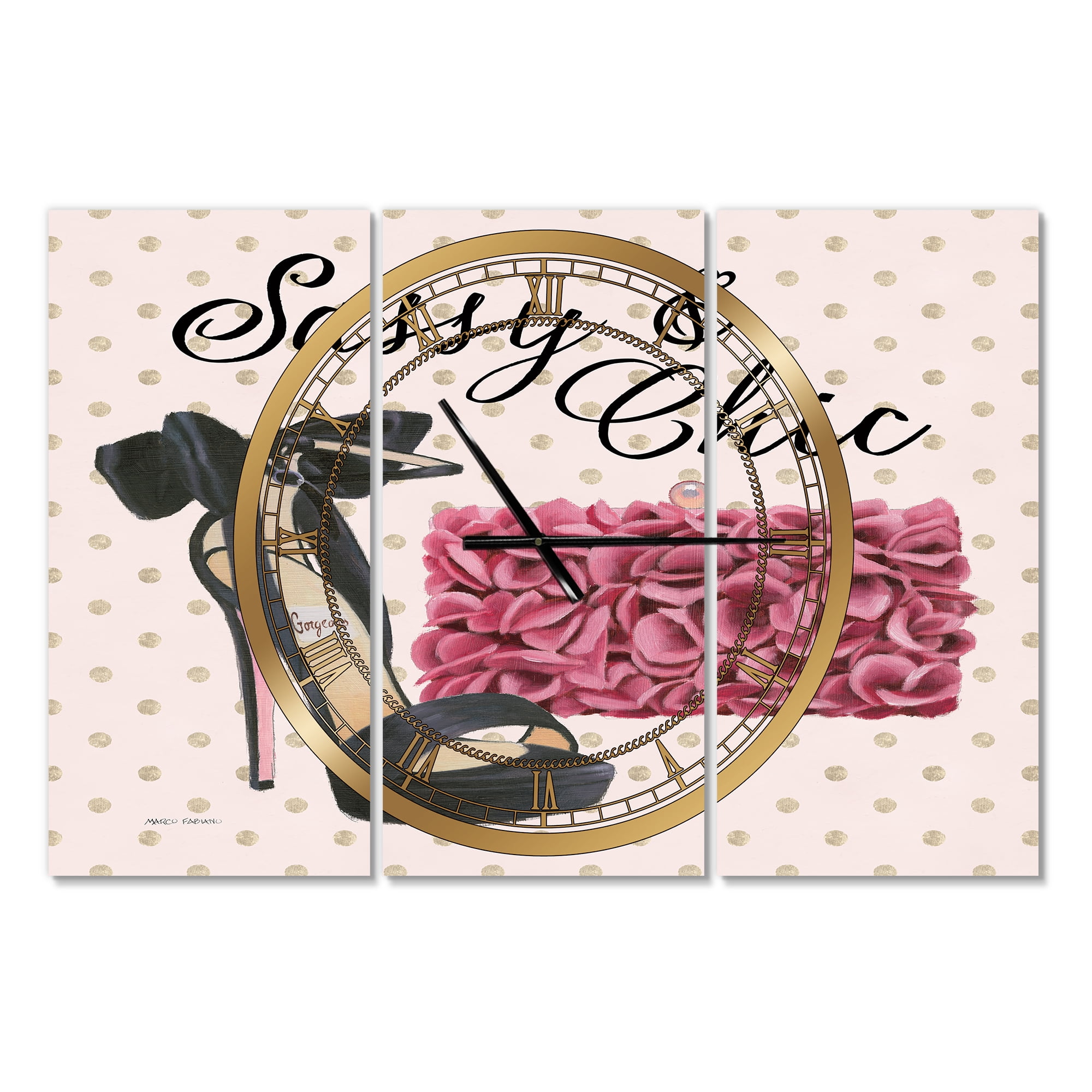 Designart 'Glam fashion High Heels II' Traditional wall clock
