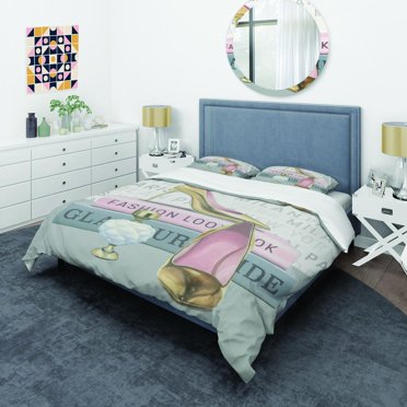 Designart 'Glam fashion High Heels III' Glam Duvet Cover Set