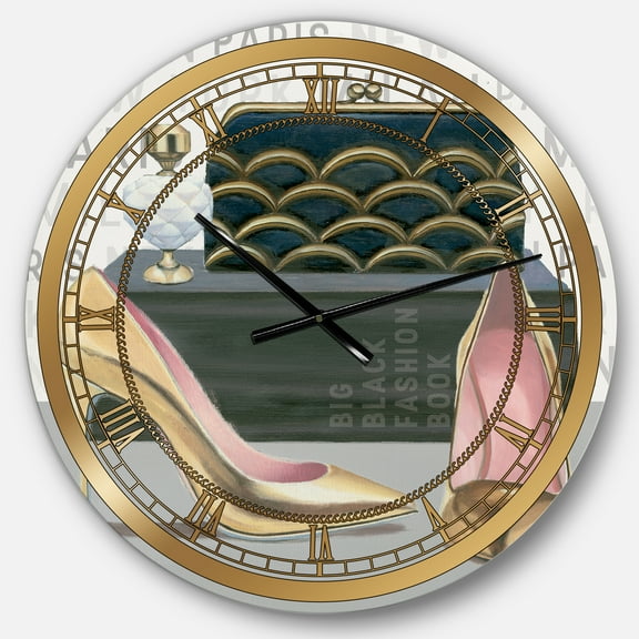Designart 'Glam fashion High Heels IV' Glam wall clock