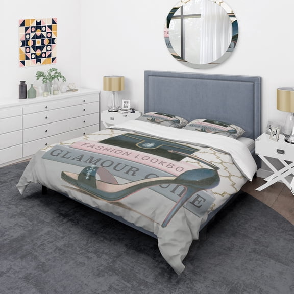 Designart 'Glam fashion High Heels VI' Glam Duvet Cover Set