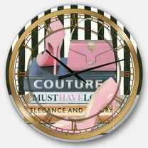 Designart 'Glam fashion High Heels VII' Glam wall clock
