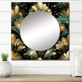 thumbnail image 1 of Designart "Glamorous Art Deco In Gold & Emerald I" 0 Gold Large Square Mirror - Square Bedroom Mirror Printed Wall Decor - Glam Square Printed Wall Mirror Art, 1 of 5