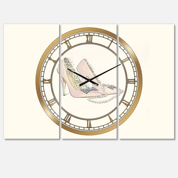 Designart 'Glamorous Black Diamond Stiletto II' Traditional wall clock