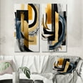 thumbnail image 1 of Designart "Glamorous Gold and Black Artistry I" Abstract Spirals Wall Art Set Of 2 - Black Abstract Gallery Wall Set For Home Decor, 1 of 7