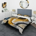 thumbnail image 1 of Designart "Glamorous Gold and Black Artistry IV" Abstract Spirals Bedding Covert Set - Transitional Black Abstract Bed Set With 2 Shams, 1 of 6