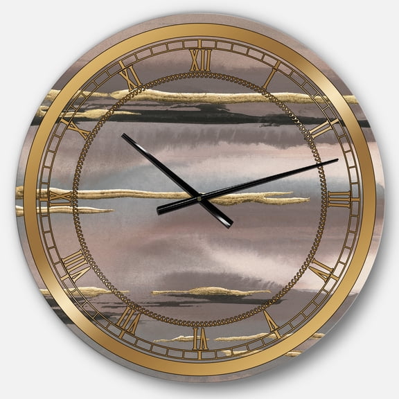 Designart 'Glamorous Morning Fog I' Glam wall clock