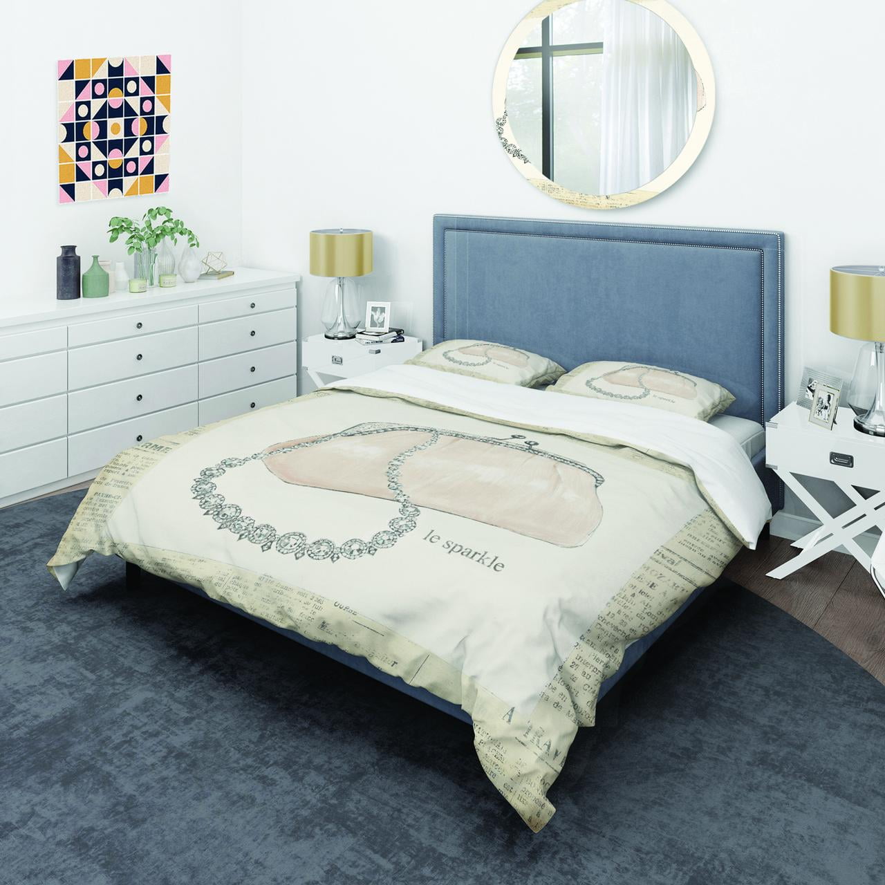 Designart 'Glamorous Sparkle Purse I' Glam Duvet Cover Set