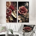 thumbnail image 1 of Designart "Glamorous Vintage Rose II" Floral Wall Art Set Of 2 - Traditional Pink Wall Decor Set Of 2, 1 of 6