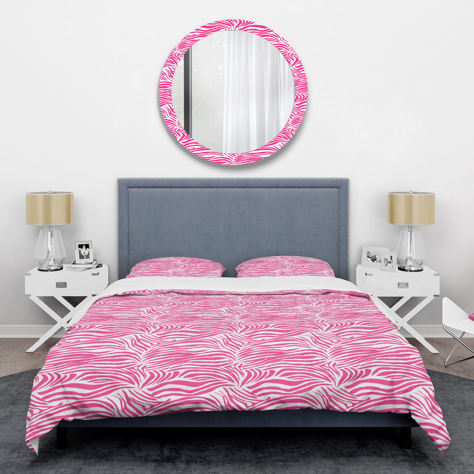 Designart 'Glamour Zebra Animal Pattern' Mid-Century Modern Duvet Cover Set