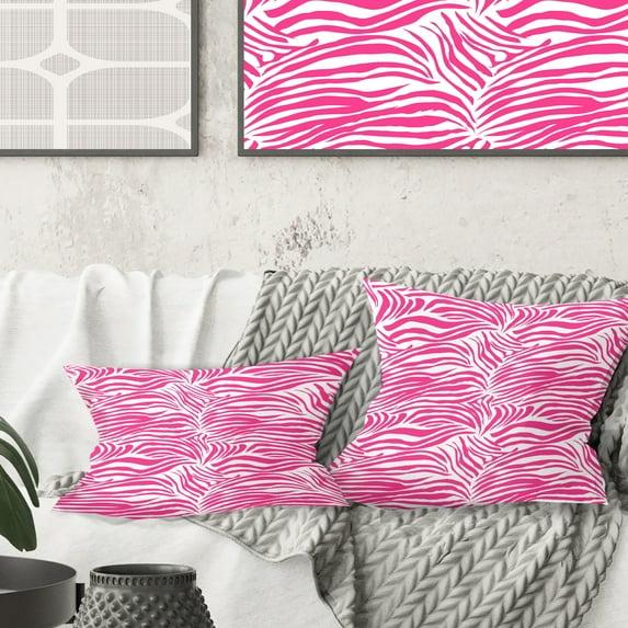 Designart Glamour Zebra Animal Pattern' Mid-Century Modern Throw Pillow - 16x16