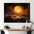 thumbnail image 1 of Designart "Glass Saturn Planet with Fiery Hues II" Astronomy & Space Wall Art - Modern Orange Planets Hallway Wall Art Decor, 1 of 4
