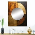 thumbnail image 1 of Designart "Gleaming Bronze Balance" Abstract Shapes Mirror Wall Decor - Modern Brown Abstract Mirror Wall Art For Bathroom - 32" x 24" Inch, 1 of 5