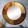 thumbnail image 1 of Designart "Gleaming Bronze Balance" Abstract Shapes Rund Mirror For Wall Decor - Large Brown Round Printed Mirror -Modern Round Living Room Mirror - 23" x 23", 1 of 6