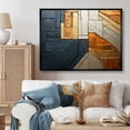 thumbnail image 1 of Designart "Gleaming Geometry Gold Grey painting II" Abstract Collages Floater Framed Canvas Art Print, 1 of 7