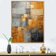thumbnail image 1 of Designart "Gleaming Geometry Gold Grey painting III" Abstract Collages Floater Framed Canvas Wall Art, 1 of 7