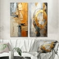 thumbnail image 1 of Designart "Gleaming Geometry Gold Grey painting XV" Abstract Collages Wall Art Set Of 2 - Gold Abstract Wall Decor Set Of 2, 1 of 7