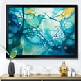 thumbnail image 1 of Designart "Gleaming Ink in Green and Yellow III" Abstract Framed Wall Art Decor - Modern Blue Abstract Collages Living Room Framed Canvas Art, 1 of 6