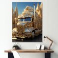 thumbnail image 1 of Designart "Glimmering Golden Semi Fantasy" Truck Wall Art Prints, 1 of 7