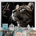 thumbnail image 1 of Designart "Glimpse Of Shadows In The Leopard'S World I" Animals Leopard Floater Framed Canvas Wall Art, 1 of 5