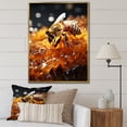 thumbnail image 1 of Designart "Glistening Translucent Bee" Animals Floater Framed Canvas Print, 1 of 7
