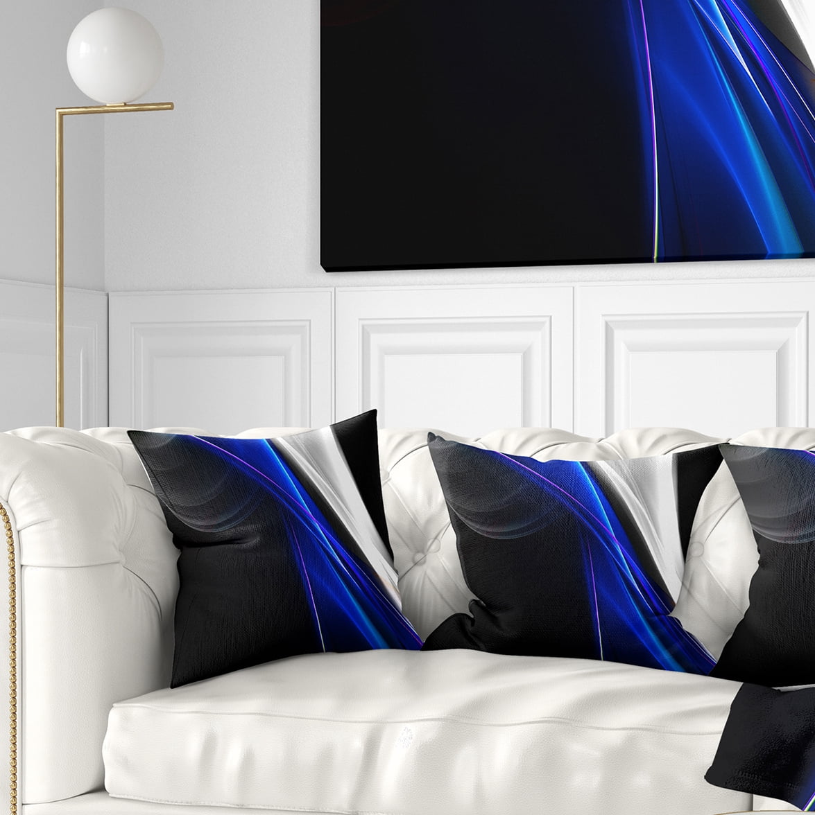 Designart Glittering Blue Pattern - Abstract Throw Pillow - 16x16