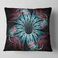 thumbnail image 1 of Designart Glittering Dark Fractal Flower Digital Art - Floral Throw Pillow - 16x16, 1 of 4