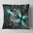 thumbnail image 1 of Designart Glittering Dark Green Fractal Flower - Floral Throw Pillow - 18x18, 1 of 4