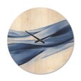 thumbnail image 1 of Designart 'Glittering Fractal Light Blue' Modern Wood Wall Clock, 1 of 5