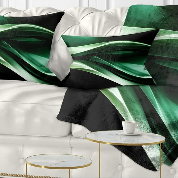 Designart Glittering Green Pattern - Abstract Throw Pillow - 12x20