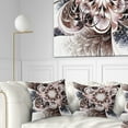 thumbnail image 1 of Designart Glittering Light Blue Fractal Flower - Floral Throw Pillow - 16x16, 1 of 5