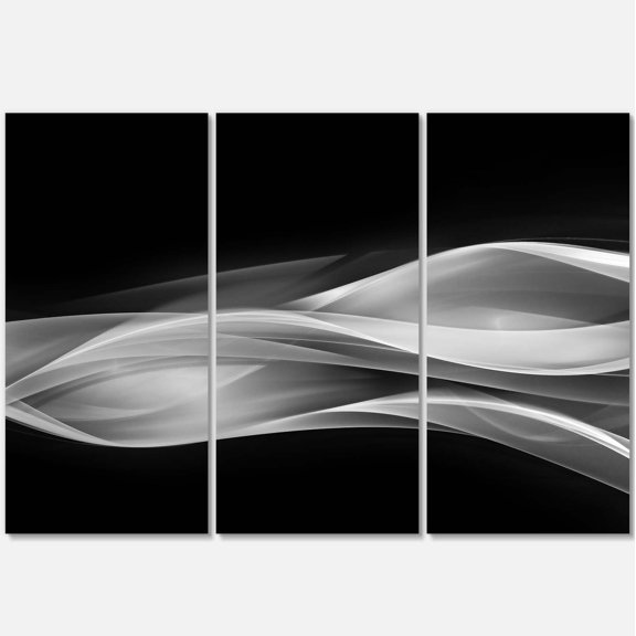 Designart 'Glittering Silver Pattern ' Abstract Canvas art print