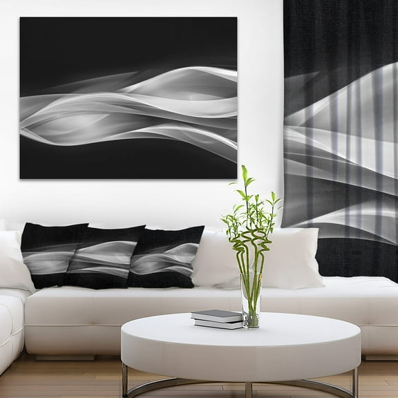 Designart 'Glittering Silver Pattern ' Abstract Canvas art print