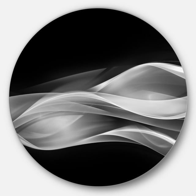 Designart Glittering Silver Pattern' Disc Abstract Circle Metal Wall Art