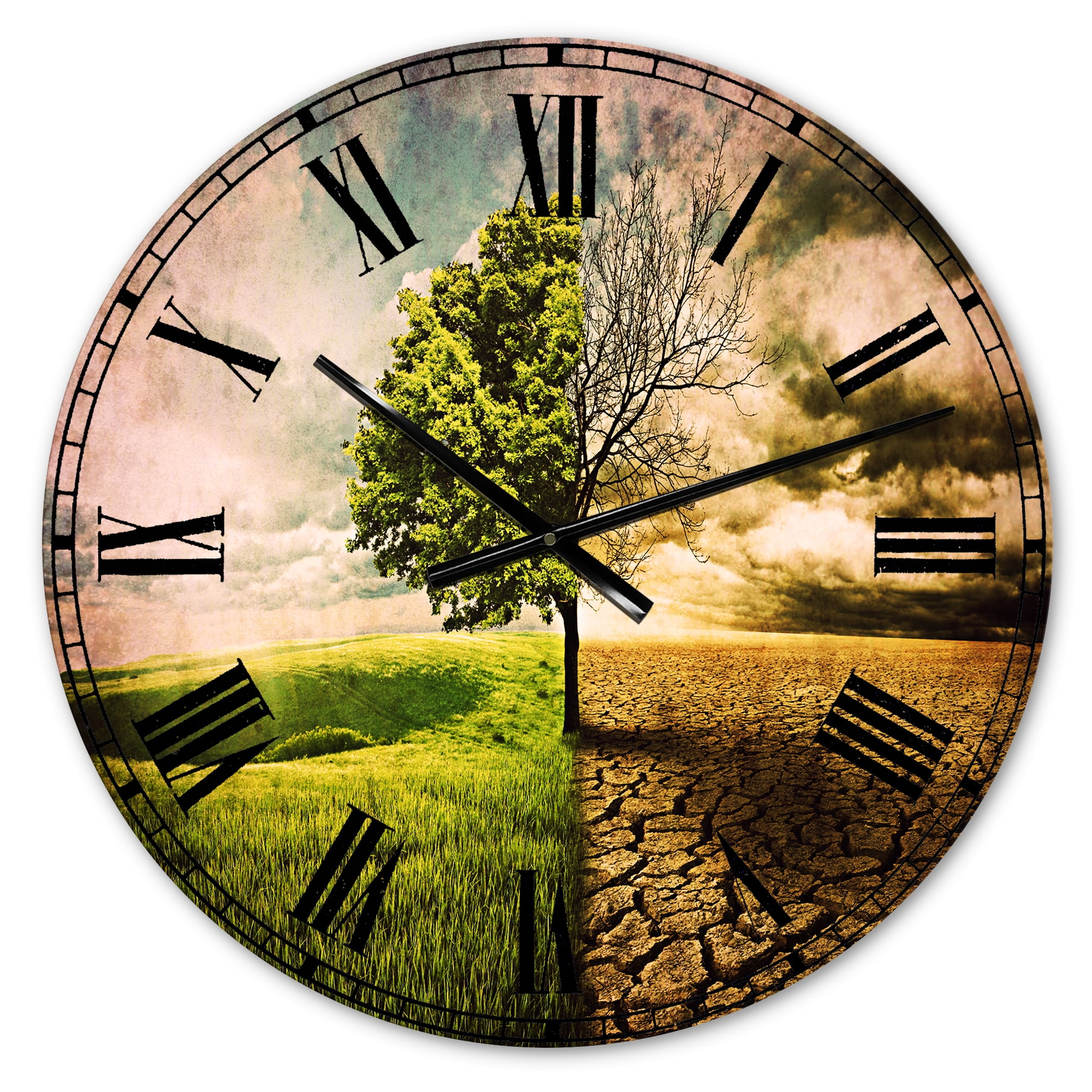 Designart 'Global Warming' Traditional Wall Clock