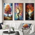 thumbnail image 1 of Designart "Glorious Autumn Countryside Tree" Landscape Trees Framed Wall Art Set Of 3 - Yellow Trees Frame Gallery Set For Office Decor, 1 of 1
