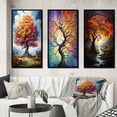 thumbnail image 1 of Designart "Glorious Autumn Countryside Tree" Landscape Trees Framed Wall Art Set Of 3 - Yellow Trees Frame Gallery Set For Office Decor, 1 of 6