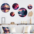 thumbnail image 1 of Designart "Glorious Magenta Sunset Over The Lake" Landscape Mountains Metal Wall Art Set of 5 Piece, 1 of 5
