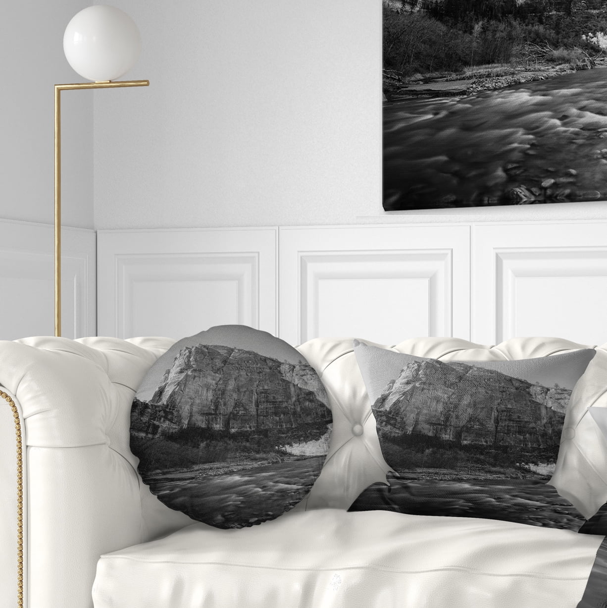 Designart Glow of Morning Dark - Landscape Photography Throw Pillow - 12x20