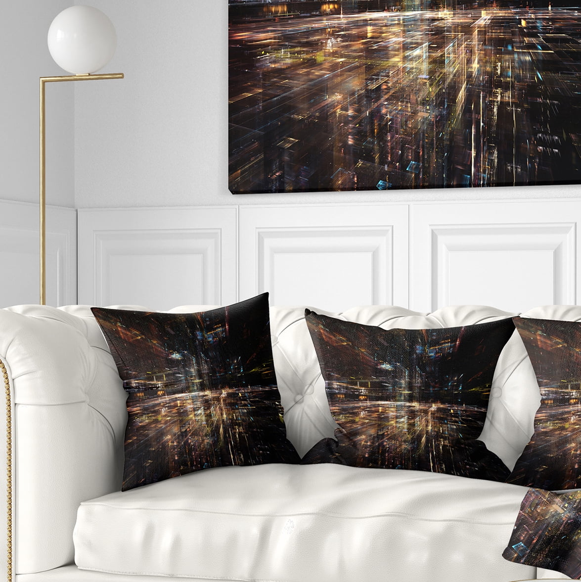 Designart Glow of Technology - Contemporary Throw Pillow - 16x16