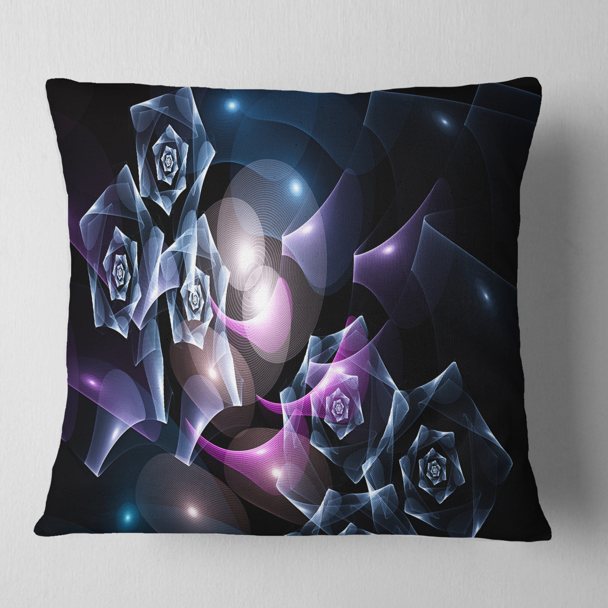 Designart Glowing Bouquet of Beautiful Roses - Abstract Throw Pillow - 18x18