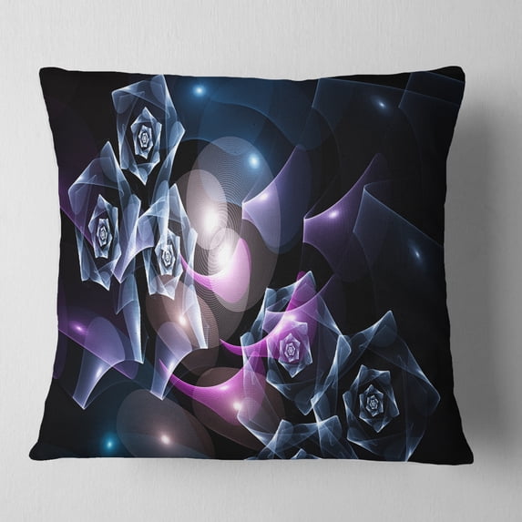 Designart Glowing Bouquet of Beautiful Roses - Abstract Throw Pillow - 18x18