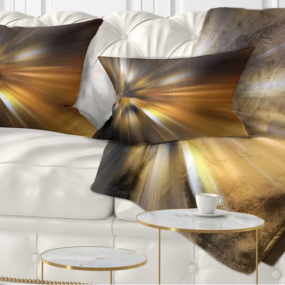 Designart Glowing Brown Focus Light - Abstract Throw Pillow - 12x20