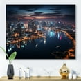 thumbnail image 1 of Designart "Glowing Cityscape in Thailand I" Nautical & Beach Canvas Art Print, 1 of 5
