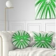 thumbnail image 1 of Designart Glowing Green Fractal Flower in White - Abstract Throw Pillow - 12x20, 1 of 5