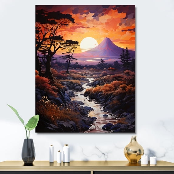 Designart "Glowing Heart Of The Volcano II" Volcano Canvas Prints