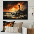 thumbnail image 1 of Designart "Glowing Lighthouse in Denmark" Denmark Floater Framed Canvas Wall Art, 1 of 7