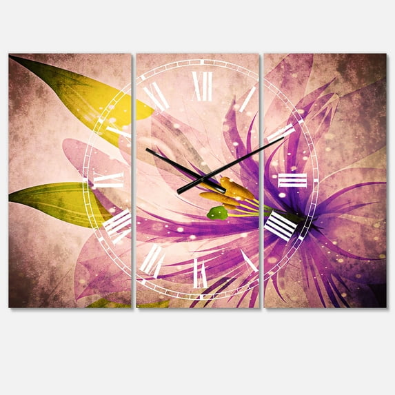 Designart 'Glowing Lily Flower' Traditional wall clock