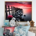 thumbnail image 1 of Designart "Glowing Seaside by the Coast" Nautical & Beach Floater Framed Canvas Wall Art, 1 of 7