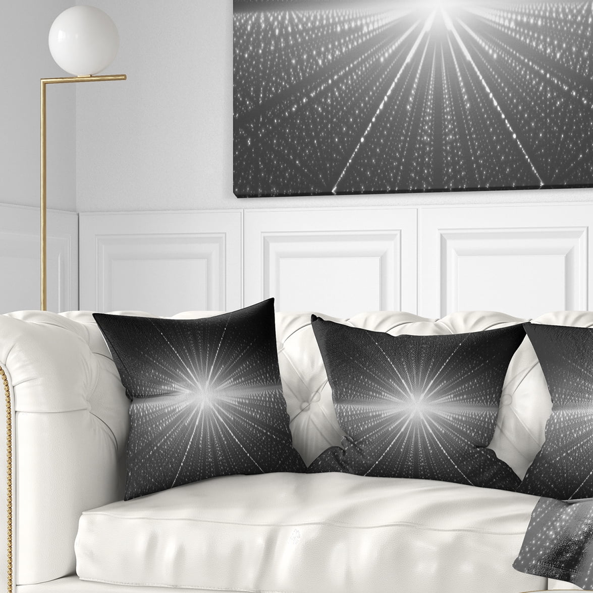 Designart Glowing Star in Cosmic Galaxy - Abstract Throw Pillow - 18x18